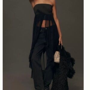 NWT Anthropologie Strapless Tulle Tunic Top